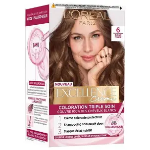 L’Oréal Paris Excellence Crème – Coloration Permanente Triple Soin – N°6 Blond Foncé.